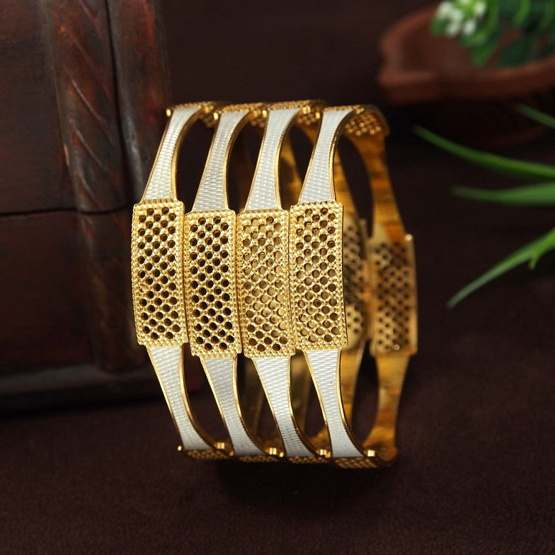 Elegant Two-Tone Plated Designer Bangles
