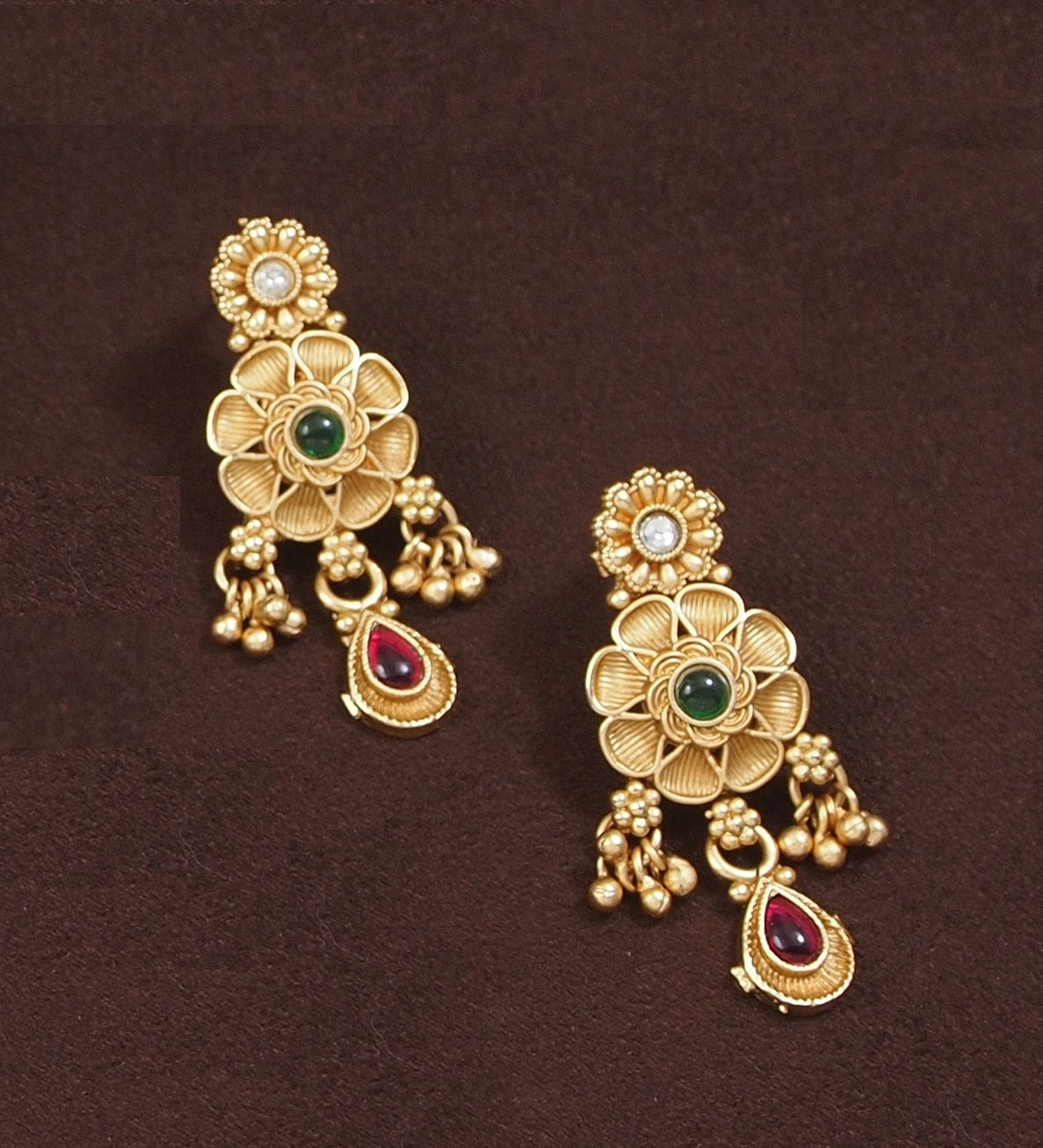 Rajwadi Plated Mangalsutra Set with Earrings