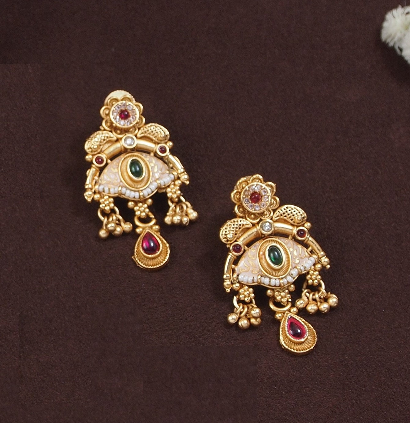Traditional Gold-Plated Mangalsutra & Earrings Set