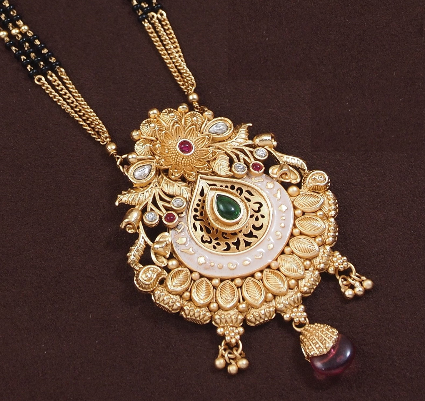 Royal Gold-Plated Mangalsutra & Earrings Set