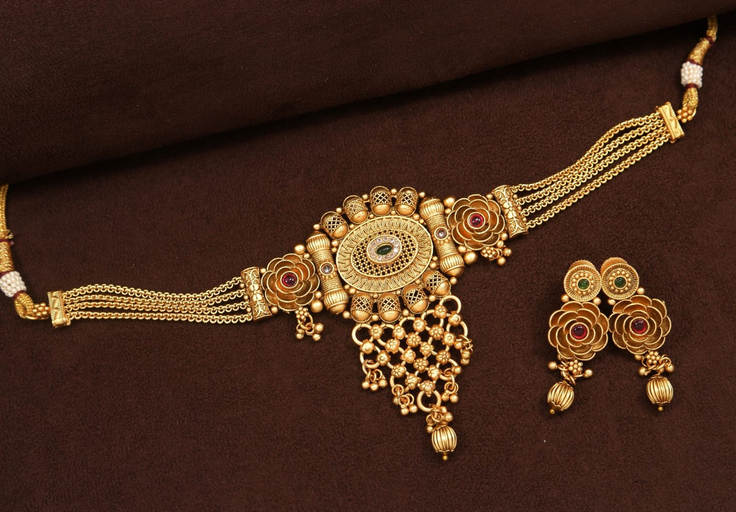 Antique Gold-Plated Choker Necklace Set