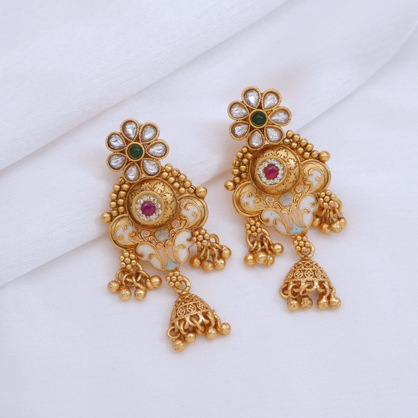 Traditional Royal Rani Haar Antique Brass Long Necklace & Earring Set