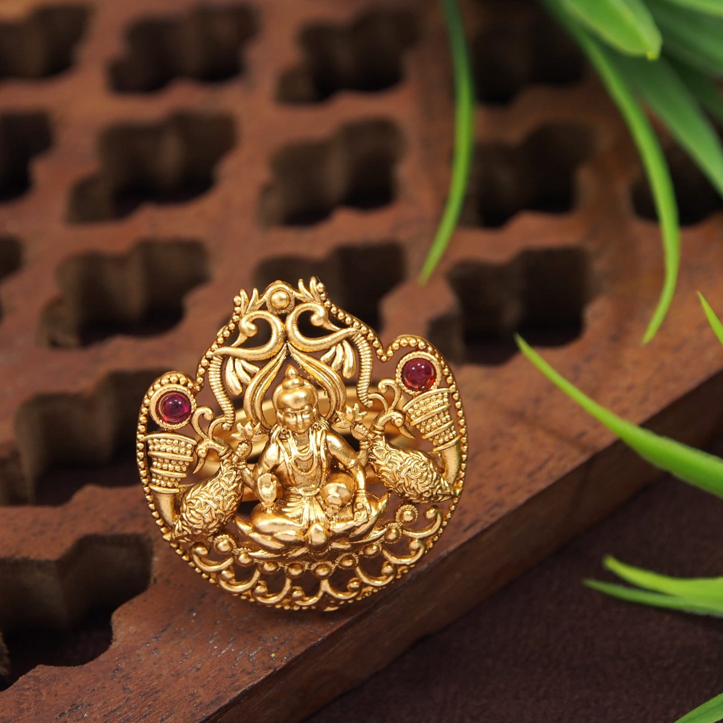 Orna Brass Antique Temple Ring.