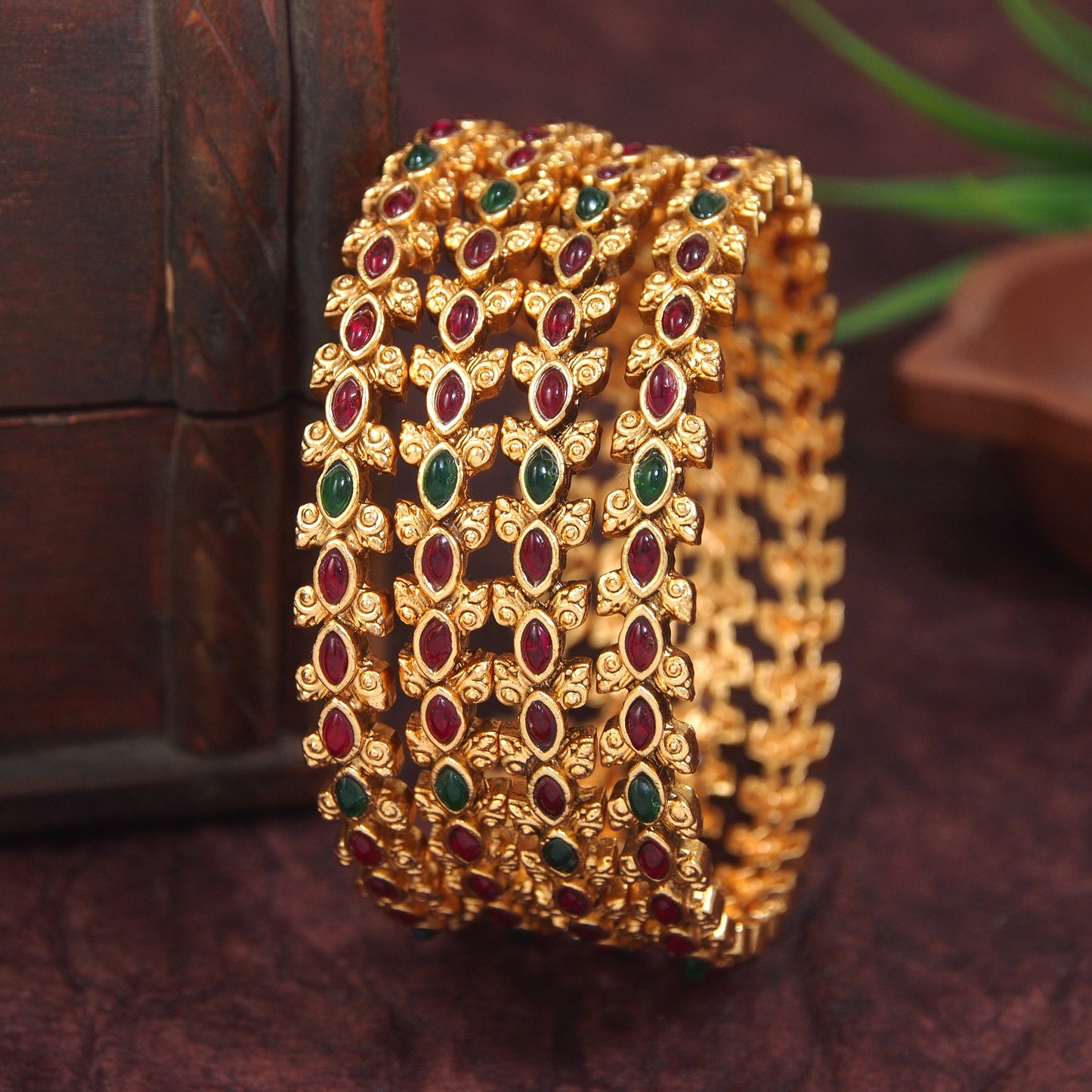 Traditional South Indian Brass Bangles with Antique Matte Finish ? A Timeless Classic