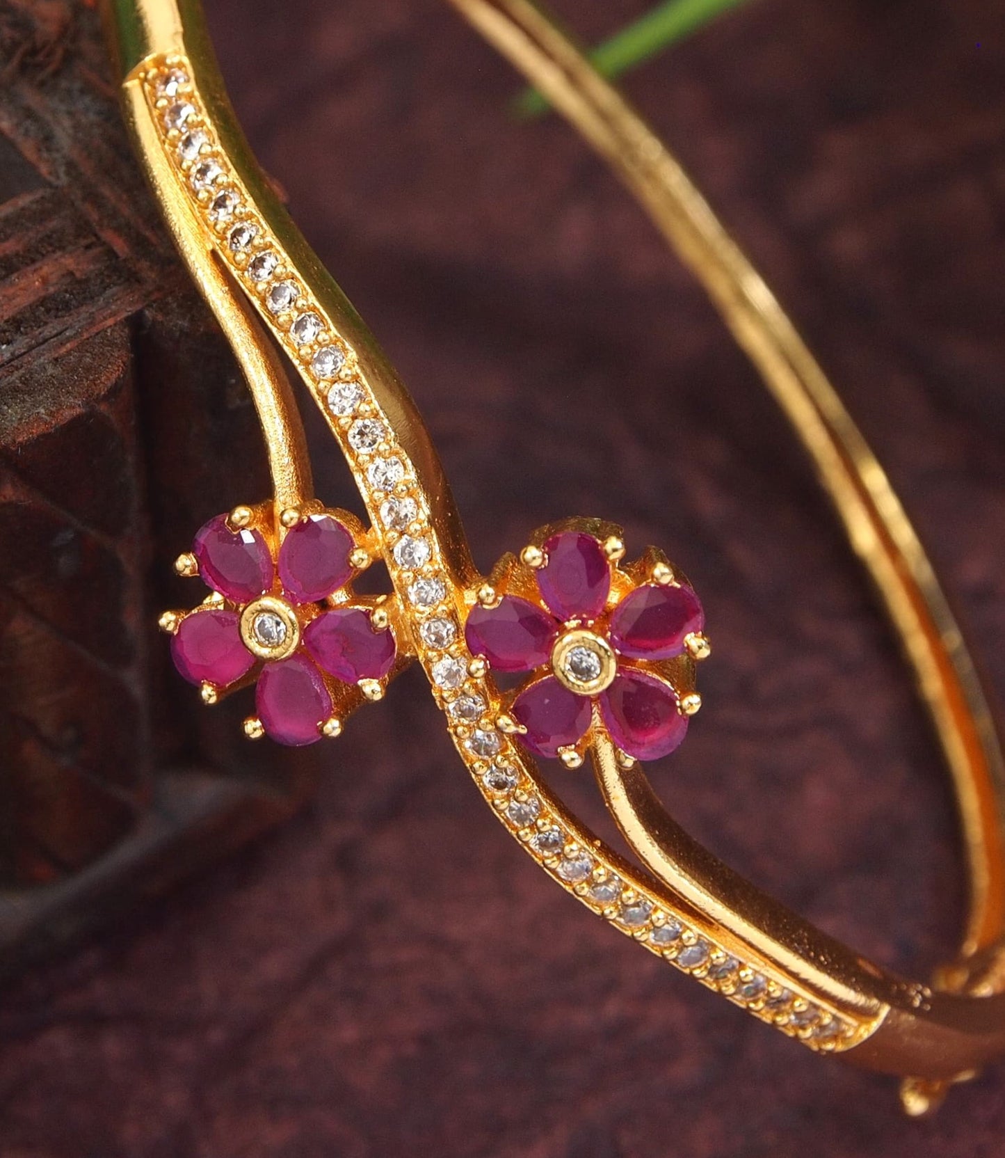 American Diamond Free Size Openable Micro Polish Bracelet