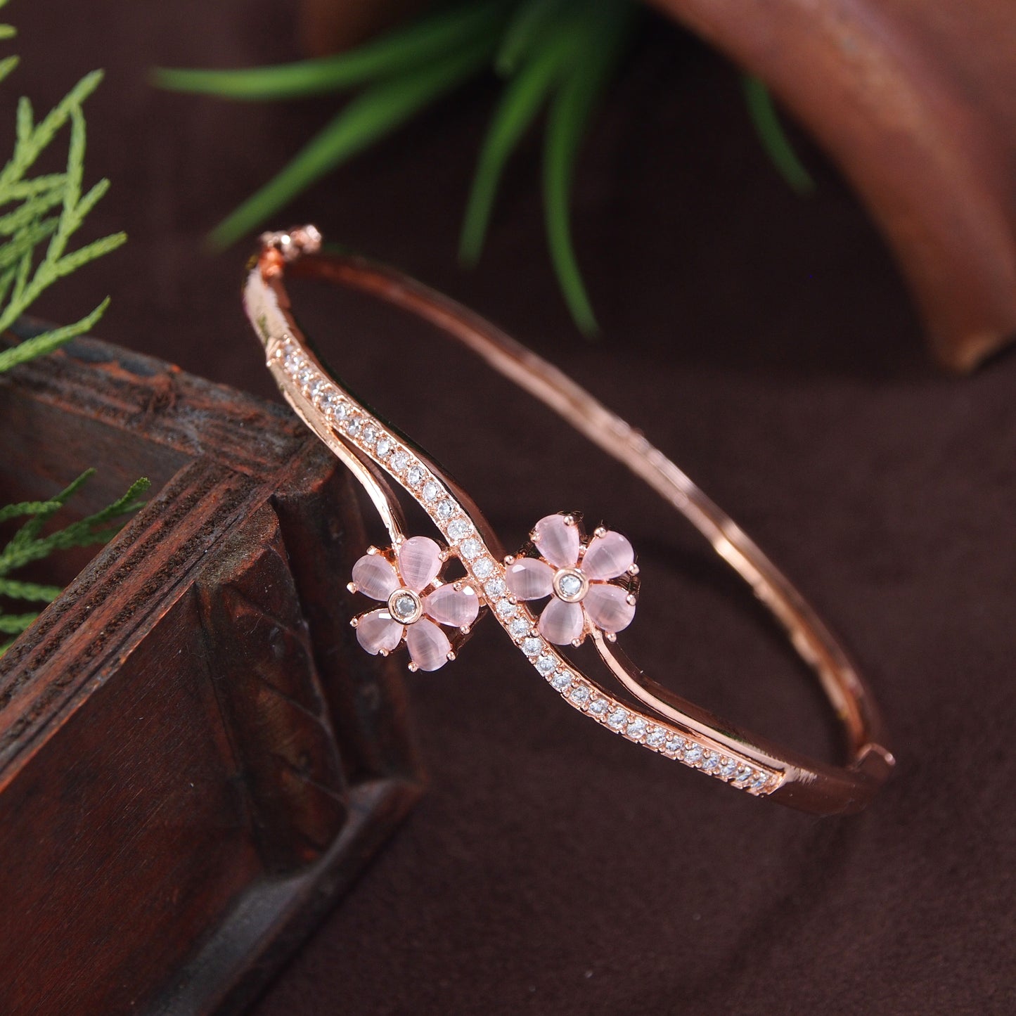 American Diamond Free Size Openable Micro Polish Bracelet