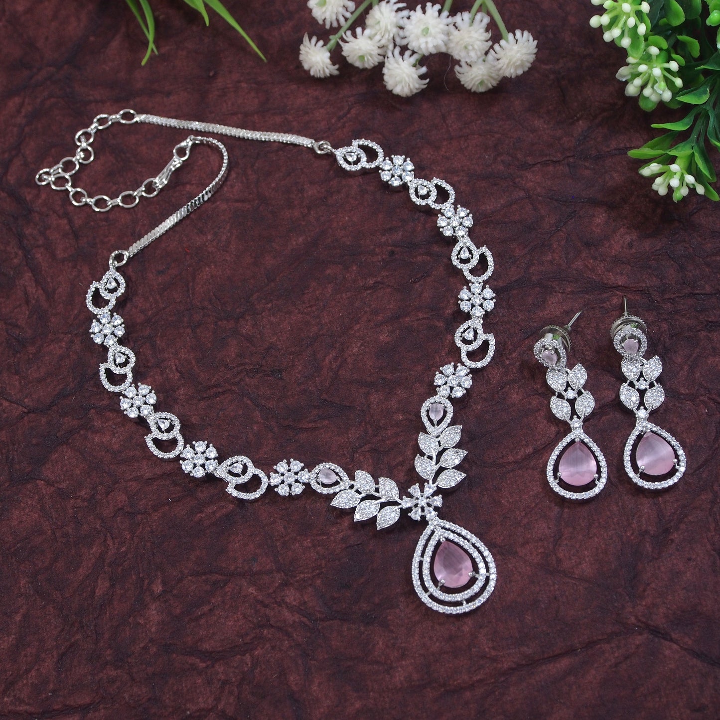 Colour Stone Zircon Necklace Set