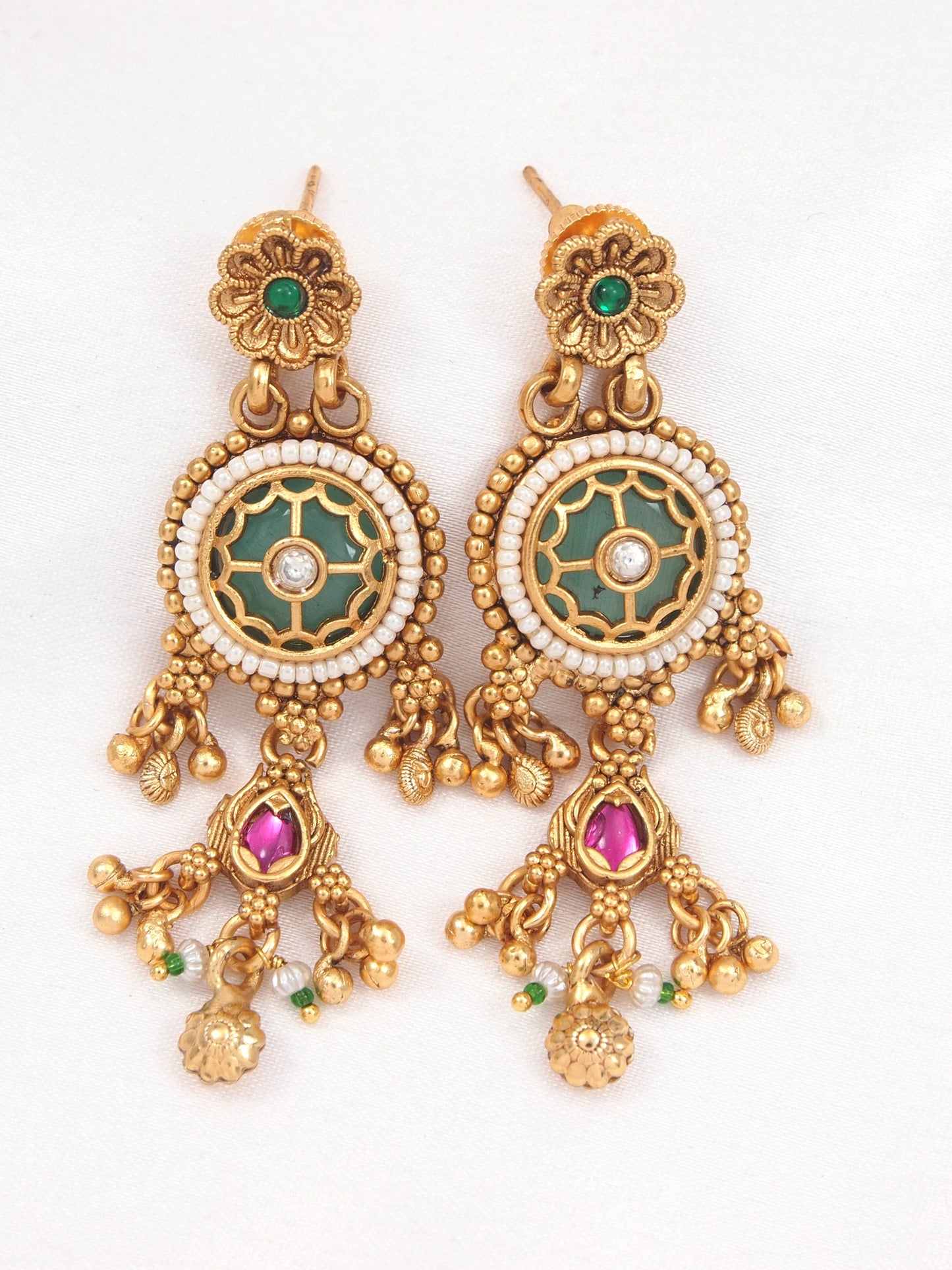 Heritage Inspired Antique Gold-Plated Statement Necklace & Earrings Set