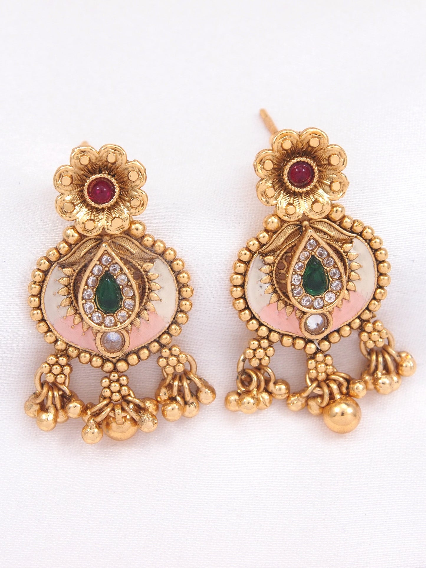 Traditional Antique Gold-Plated Pearl Choker Jewellery Set for Women