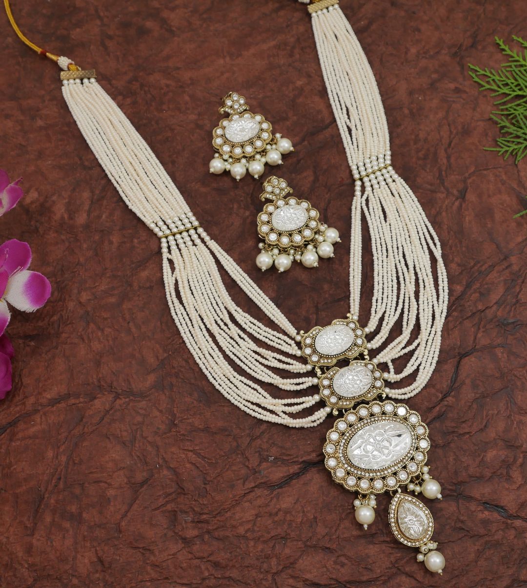 Heritage Pearl & Beaded Layered Necklace Set