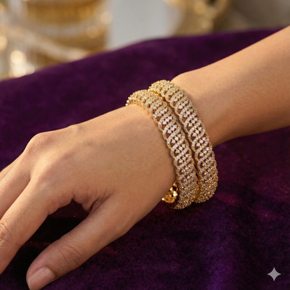 Orna Victorian-Plated American Diamond Designer Bangles for Women