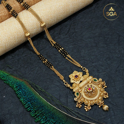 Traditional Antique Gold-Plated Brass Mangalsutra