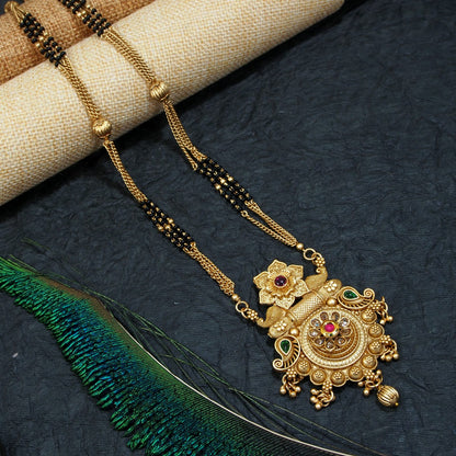 Traditional Antique Gold-Plated Brass Mangalsutra