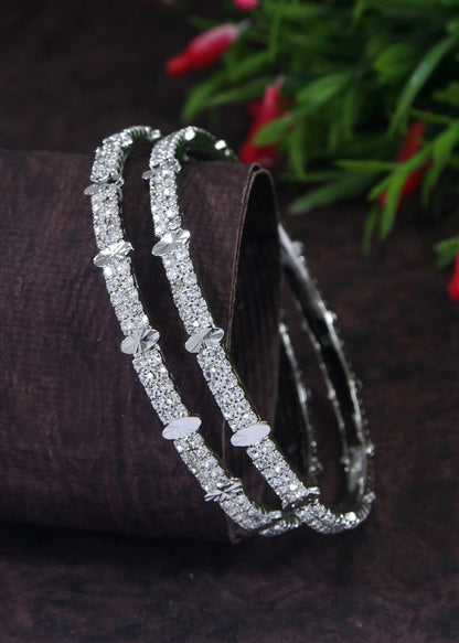 Gold-Plated Designer Bangles with Cubic Zirconia ? Elegant Bridal & Party Wear