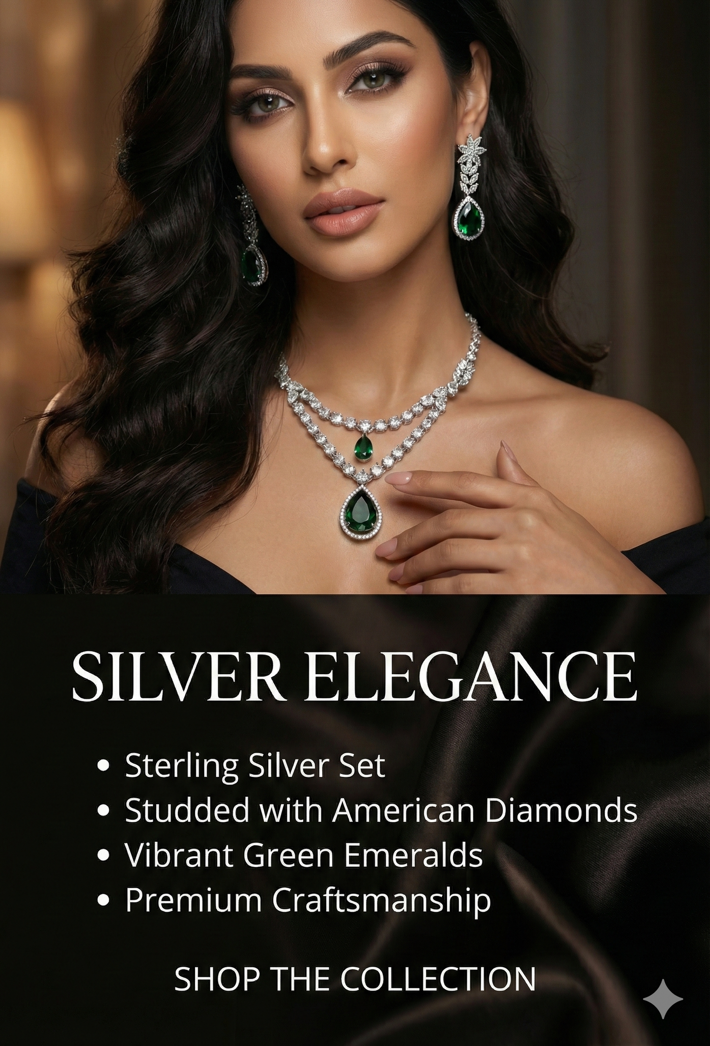 Orna Zircom American Diamond Necklace Set