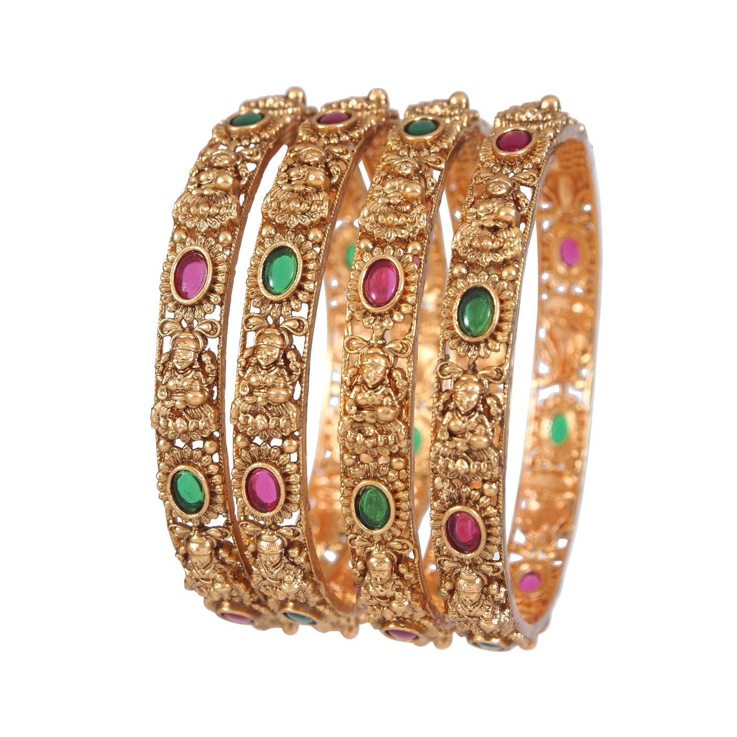 Laxmi Temple Matte Finish Bangle Set (Pack of 4) (Copy)