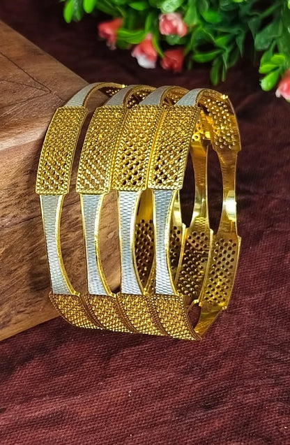 Elegant Two-Tone Plated Designer Bangles