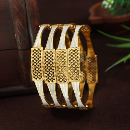Elegant Two-Tone Plated Designer Bangles