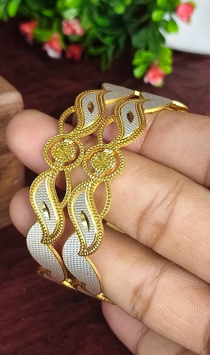 Elegant Two-Tone Plated Designer Bangles