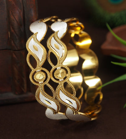 Elegant Two-Tone Plated Designer Bangles