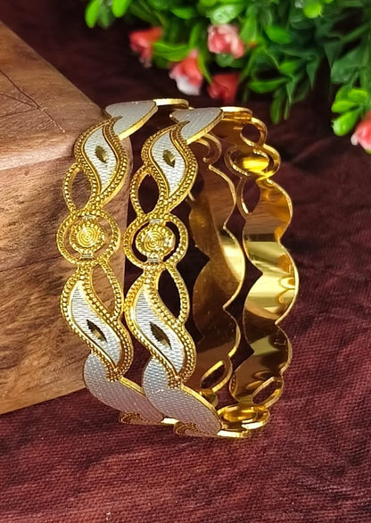 Elegant Two-Tone Plated Designer Bangles