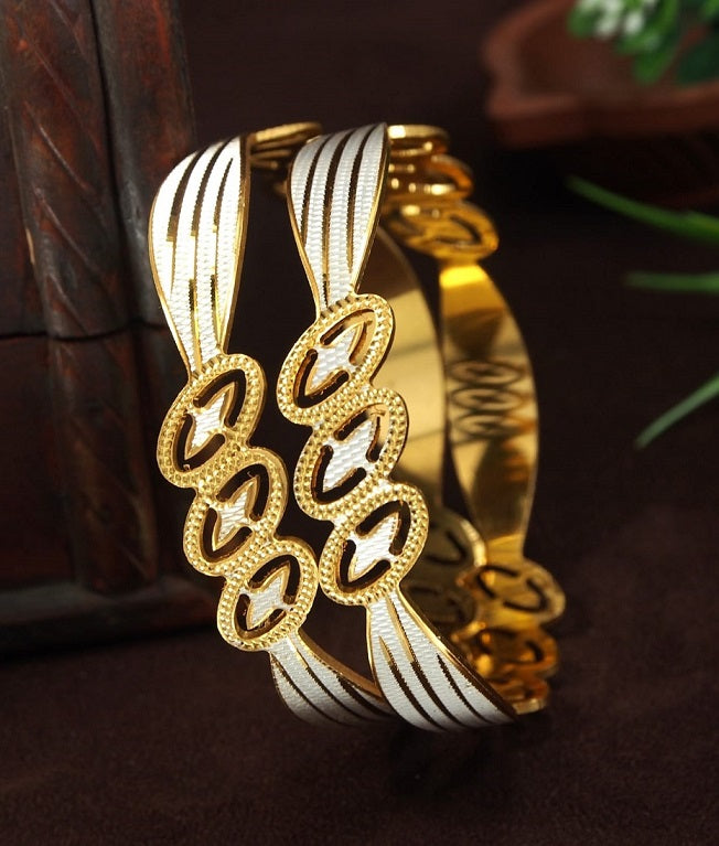 Exquisite Two-Tone Plated Designer Bangle