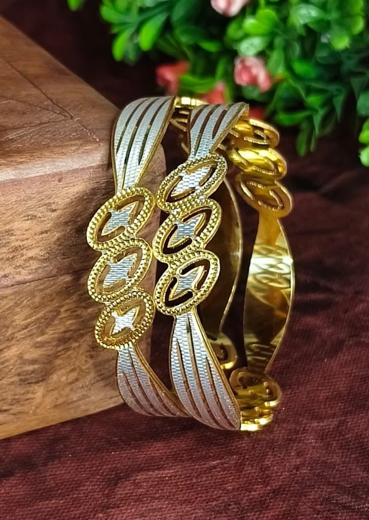 Exquisite Two-Tone Plated Designer Bangle