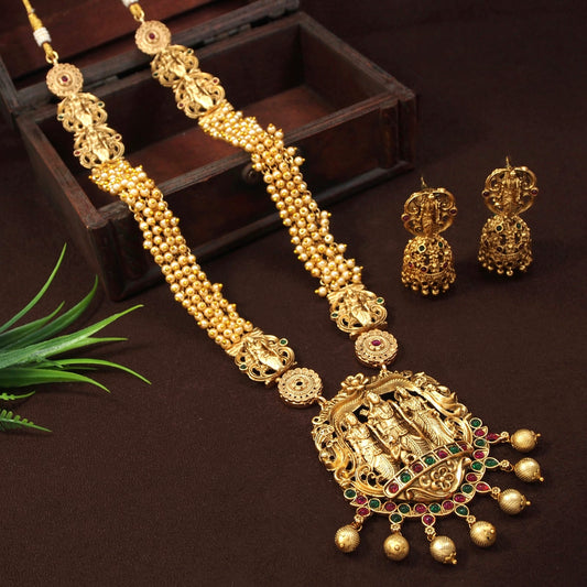 Orna Ram Parivar Temple antique Long Necklace Set