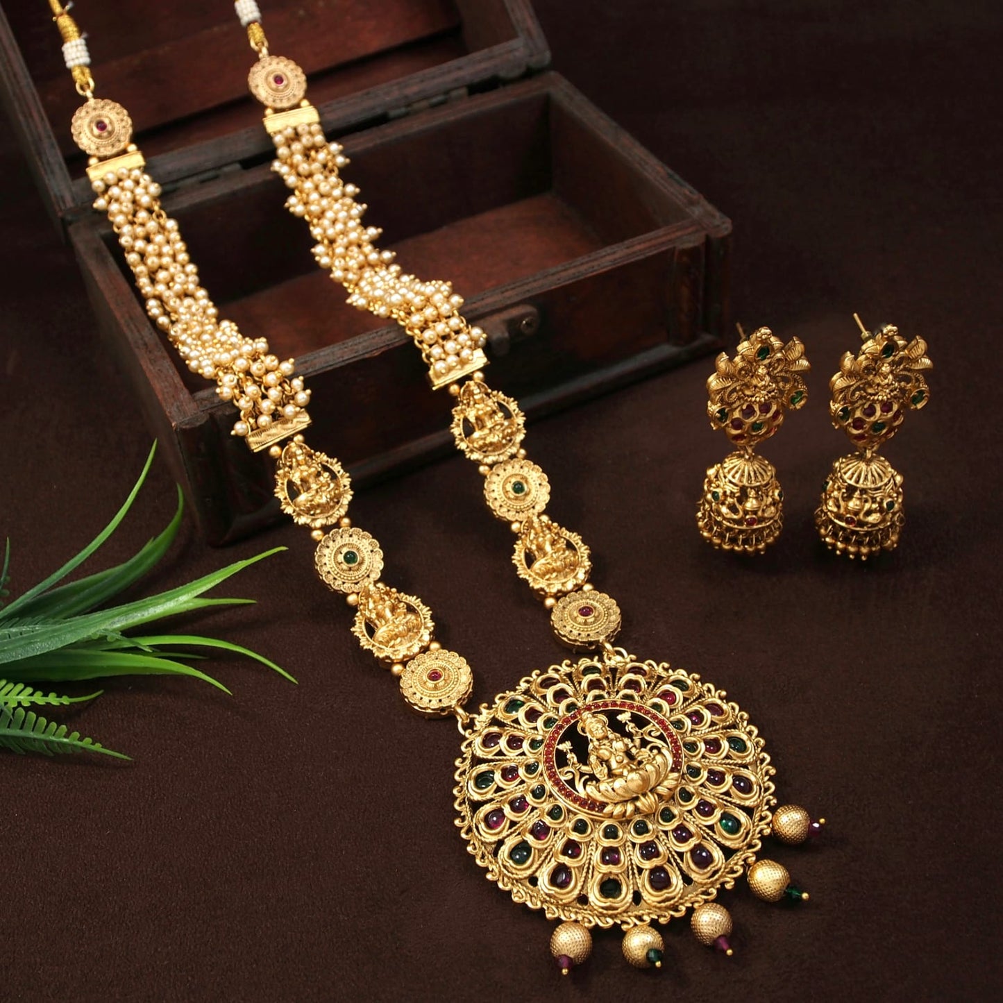 Orna Laxmidevi Temple antique Long Necklace Set