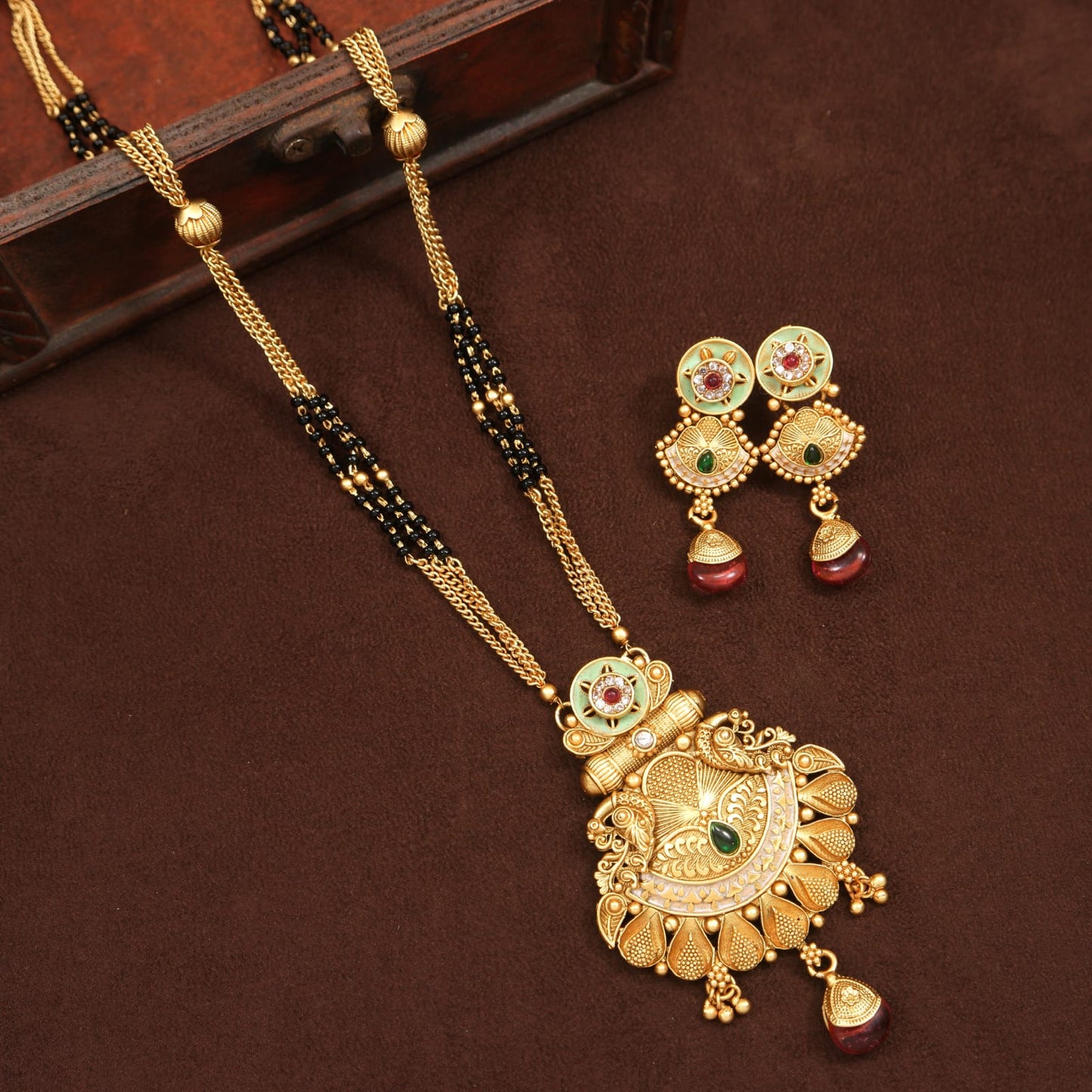 Orna Gold Matte Finish Mangalsutra Set