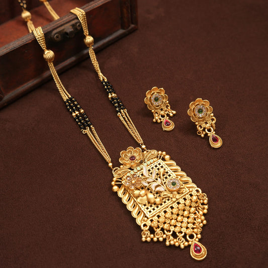 Orna American Diamond Brass Mangalsutra Set