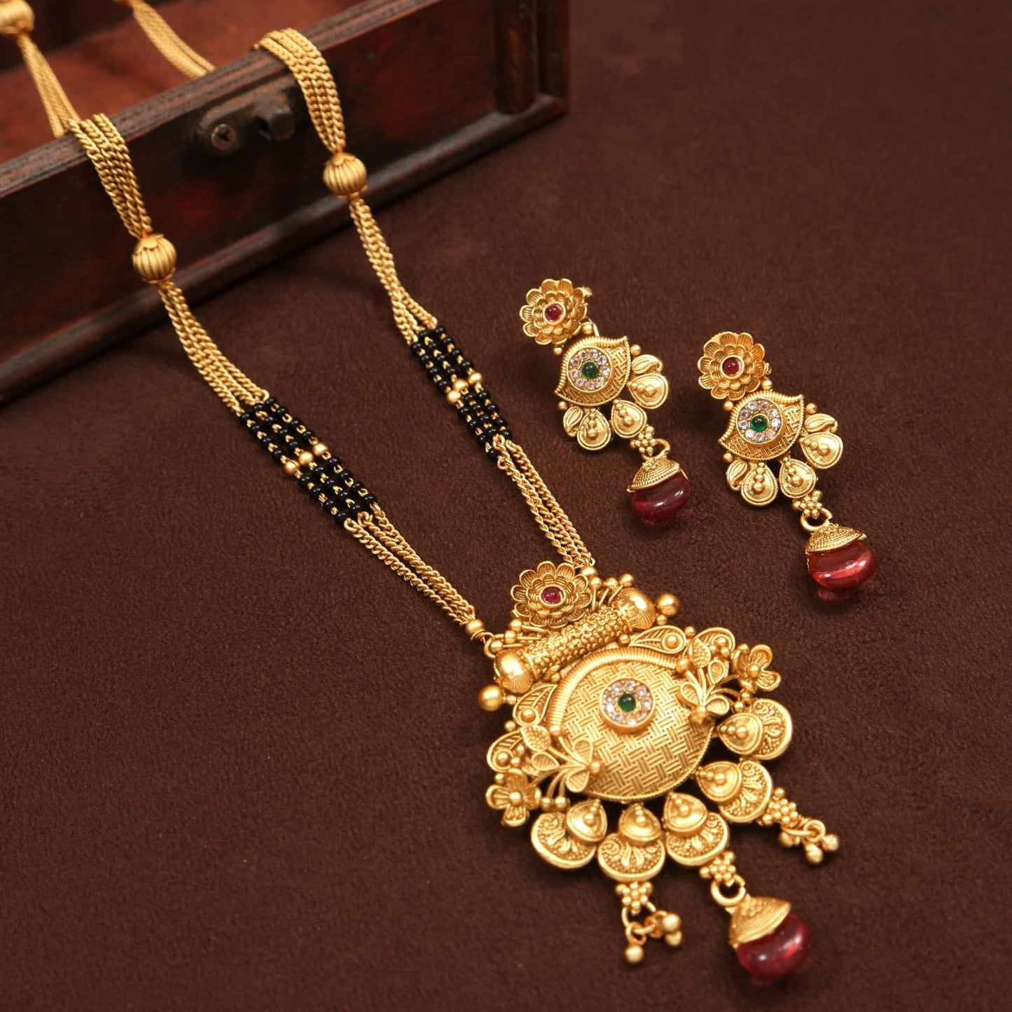 Orna American Diamond Brass Mangalsutra Set