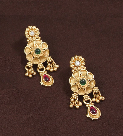 Rajwadi Plated Mangalsutra Set with Earrings