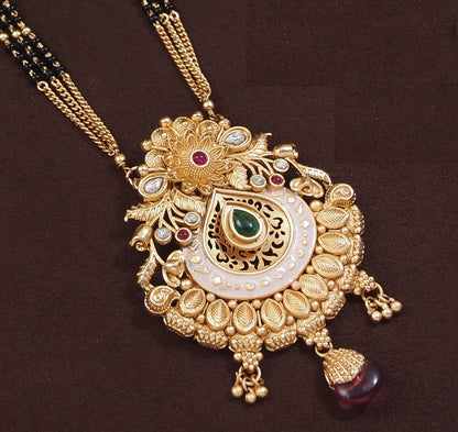 Royal Gold-Plated Mangalsutra & Earrings Set