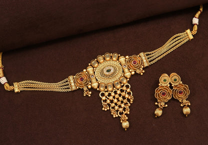 Antique Gold-Plated Choker Necklace Set