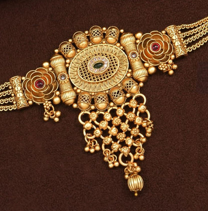 Antique Gold-Plated Choker Necklace Set
