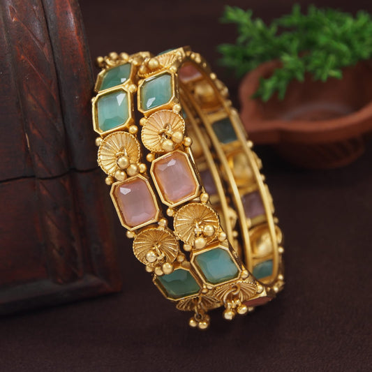 Orna Antique Rajwadi Temple Bangle