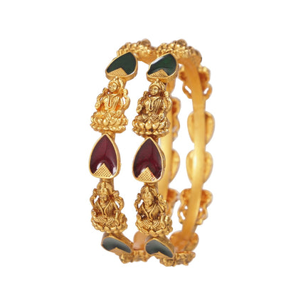 Traditional Temple Laxmidevi Tilak Meenakari Brass Bangle