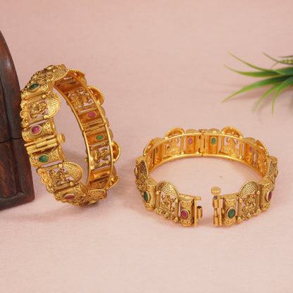 Antique gold Lakshmi openable kada bangle