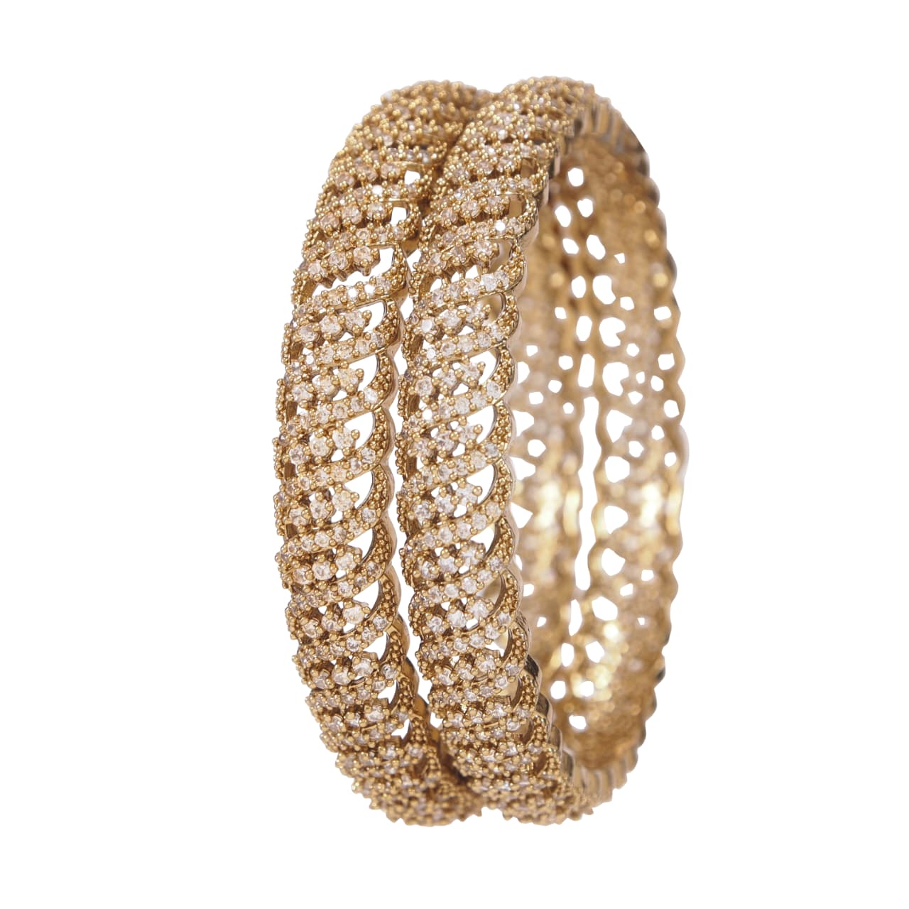 Orna Victorian-Plated American Diamond Designer Bangles for Women
