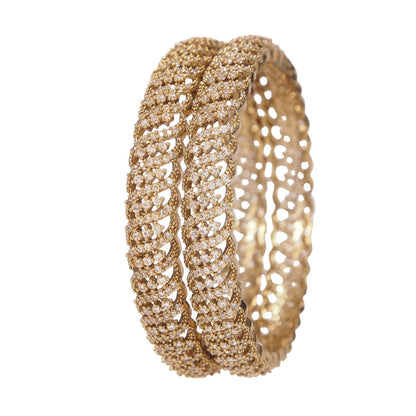 Orna Victorian-Plated American Diamond Designer Bangles for Women