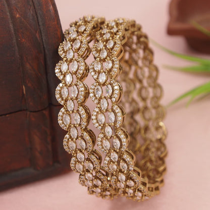 Orna Designer Victorian Finish American Diamond Bangles