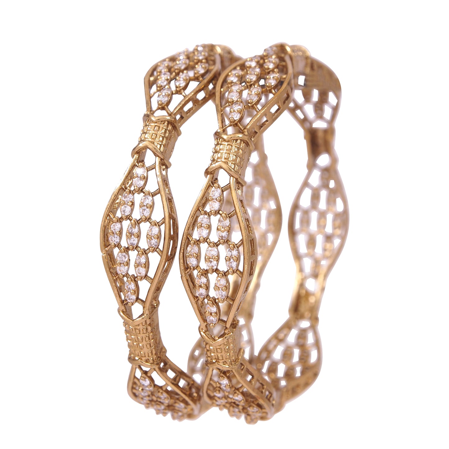 Orna Victorian-Plated Stone Studded Designer Bangles
