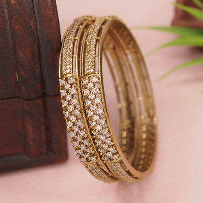 Orna Victorian Finish Stone Embedded Designer Kada Bangles