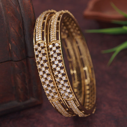 Orna Victorian Finish Stone Embedded Designer Kada Bangles