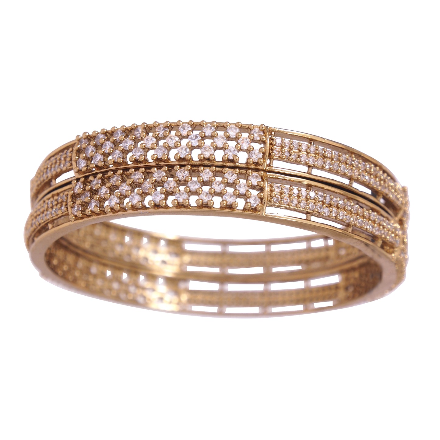 Orna Victorian Finish Stone Embedded Designer Kada Bangles