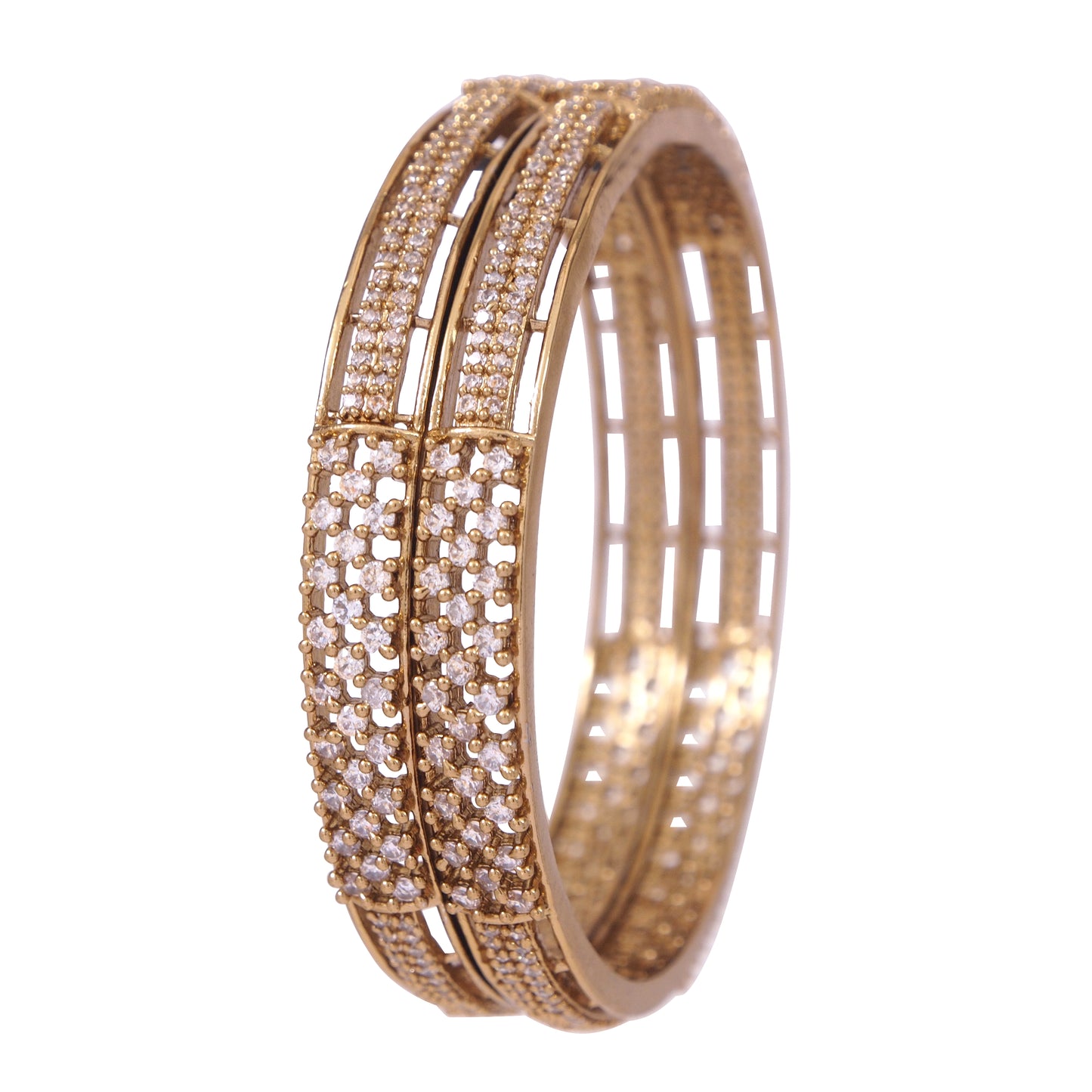 Orna Victorian Finish Stone Embedded Designer Kada Bangles