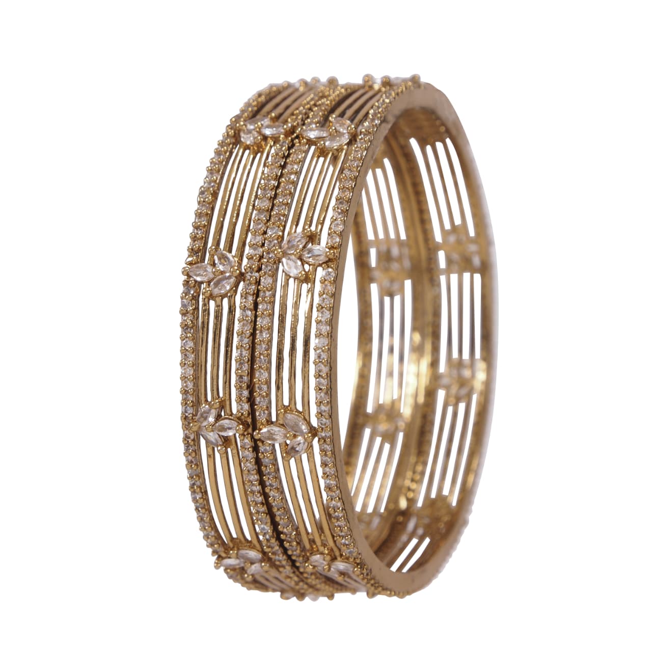 Orna Antique Finish Stone Studded Designer Bangles