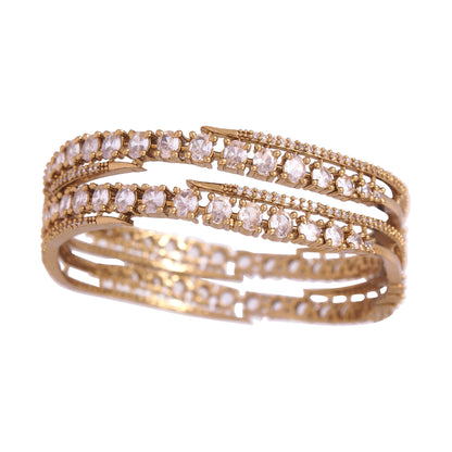 Orna Victorian-Plated Sparkling Stone Studded Designer Bangles