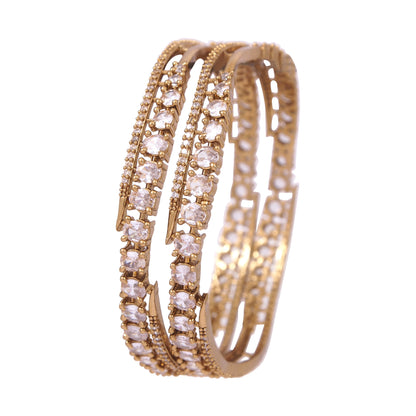 Orna Victorian-Plated Sparkling Stone Studded Designer Bangles